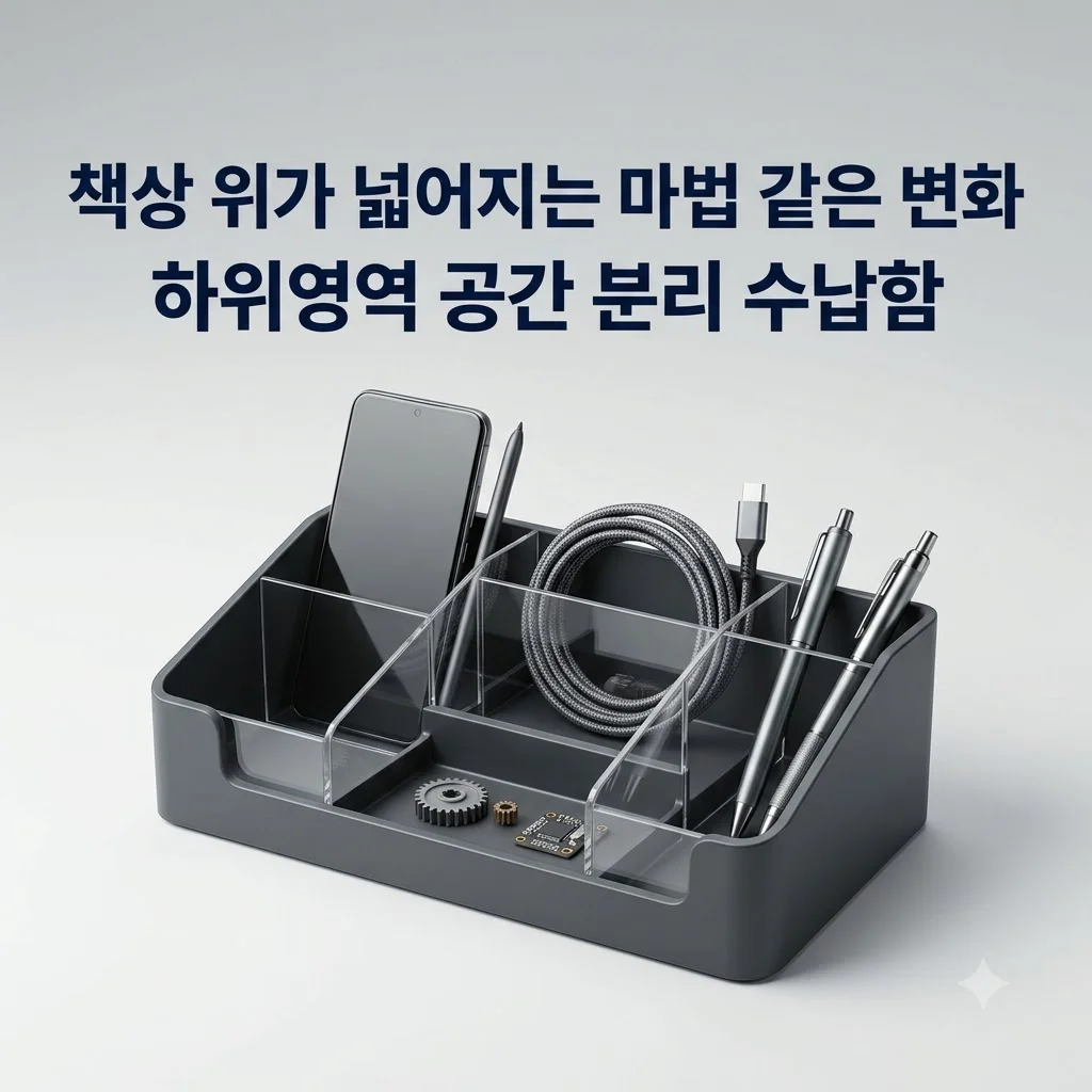 하위영역 공간 분리 수납함, 책상 위가 넓어지는 마법 같은 변화