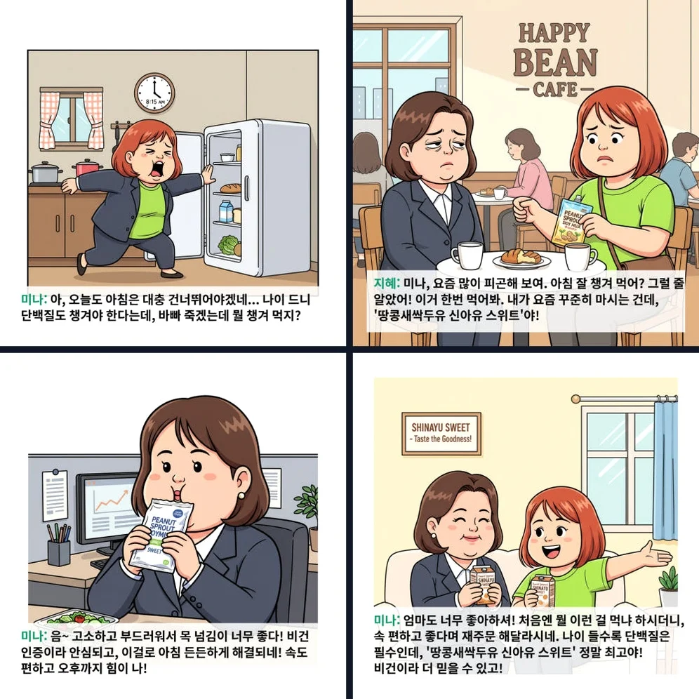 신아유 땅콩새싹두유 스위트 식물성 단백질 두유 180ml, 30개 [원산지:국산] 상세 이미지 1