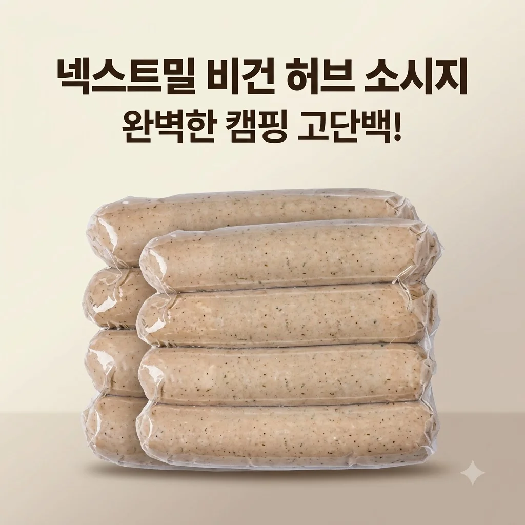 넥스트밀 비건 허브 소시지, 고기 없이도 완벽한 고단백 캠핑 요리 비결