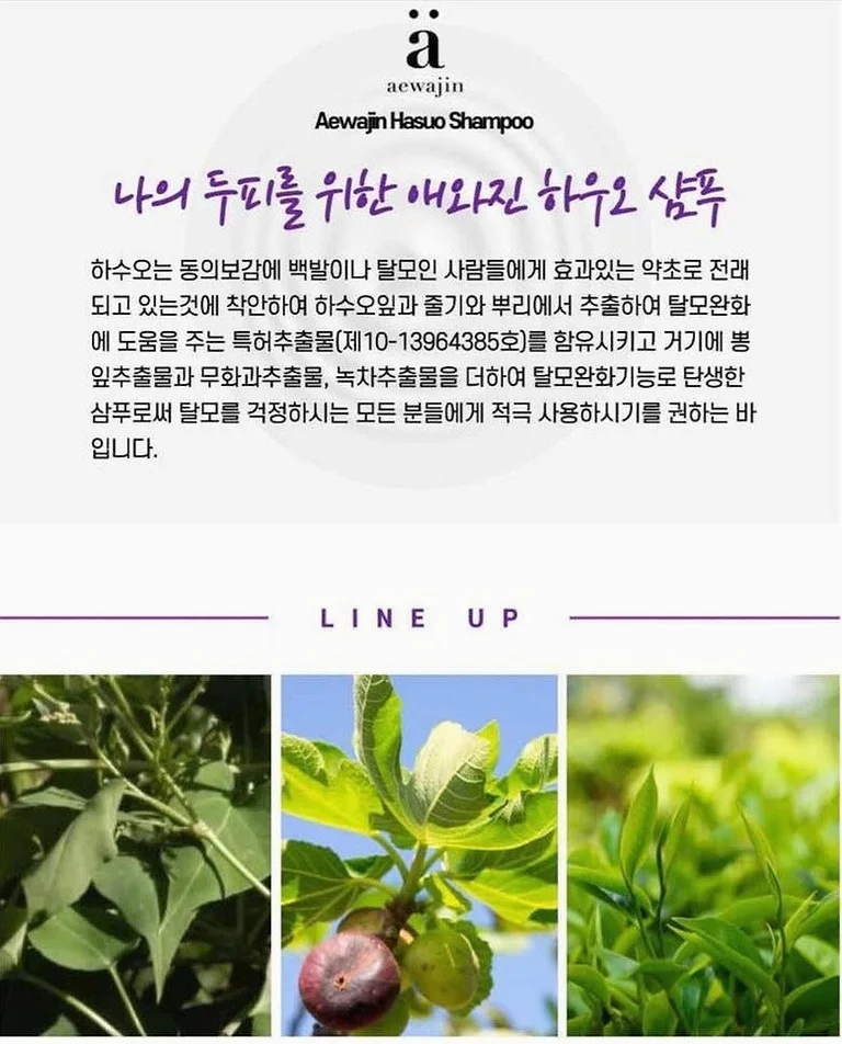 특허추출물 함유 애와진 하수오 샴푸 500ml, 2개 상세 이미지 2