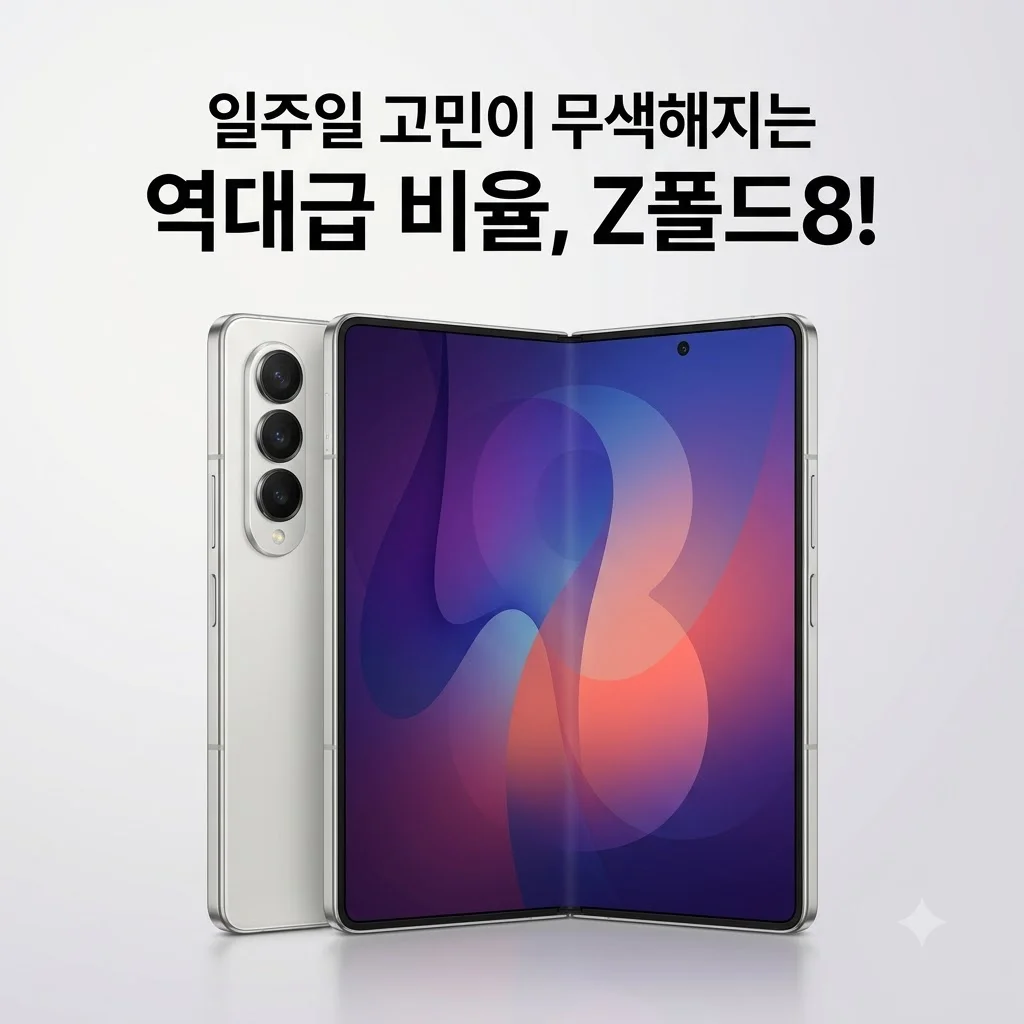 갤럭시 Z폴드8 SM-F971N 자급제, 일주일 고민이 무색해지는 역대급 비율!