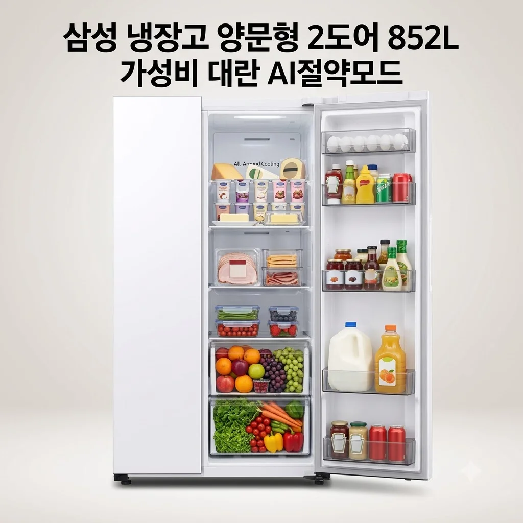 삼성 냉장고 양문형 2도어 852L 가성비 대란 AI절약모드까지 완벽