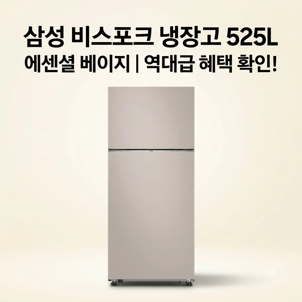 삼성 냉장고 비스포크 RT53DB7A1CET 525L 에센셜 베이지, 역대급 혜택 확인