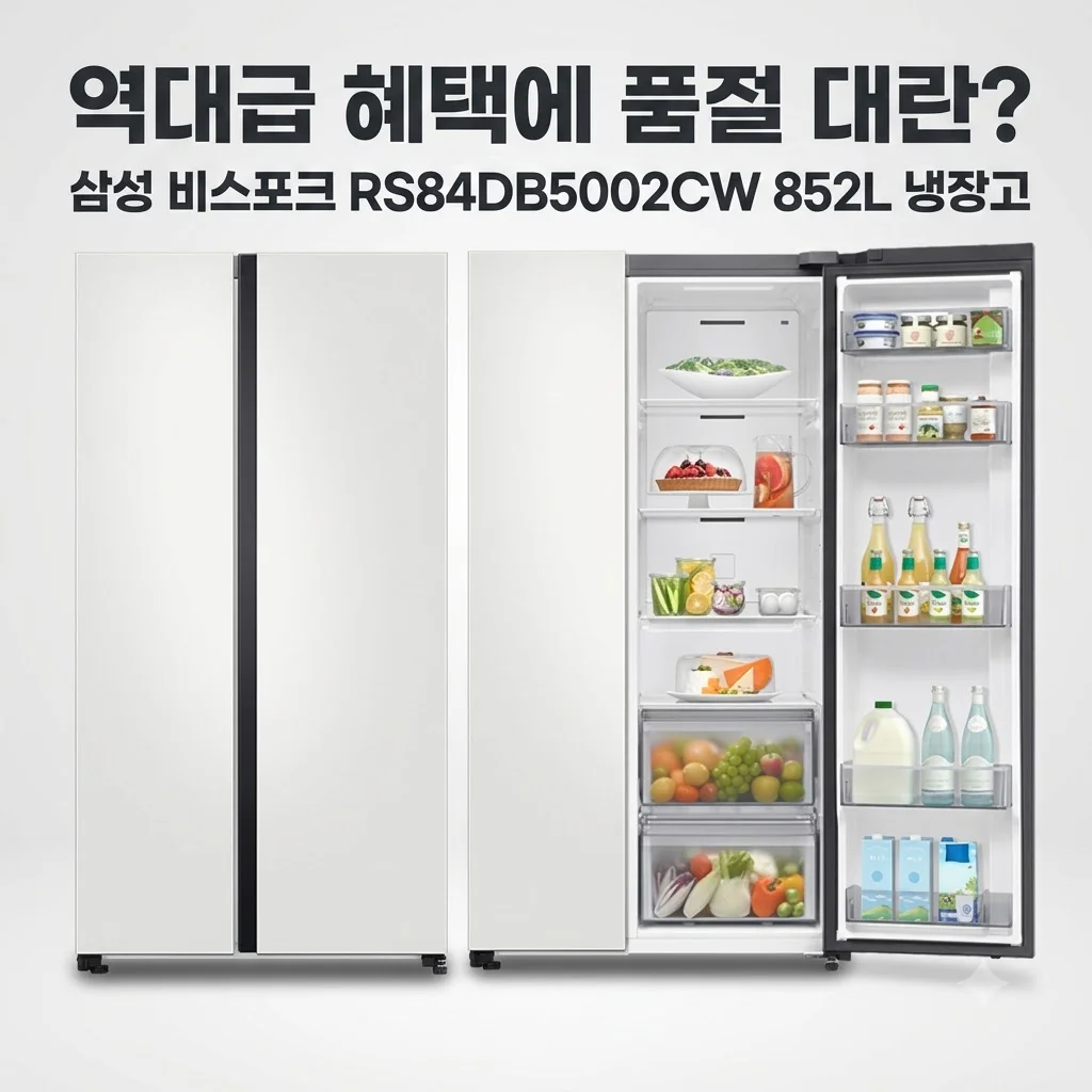 삼성 비스포크 RS84DB5002CW 냉장고 852L, 역대급 혜택에 품절 대란?