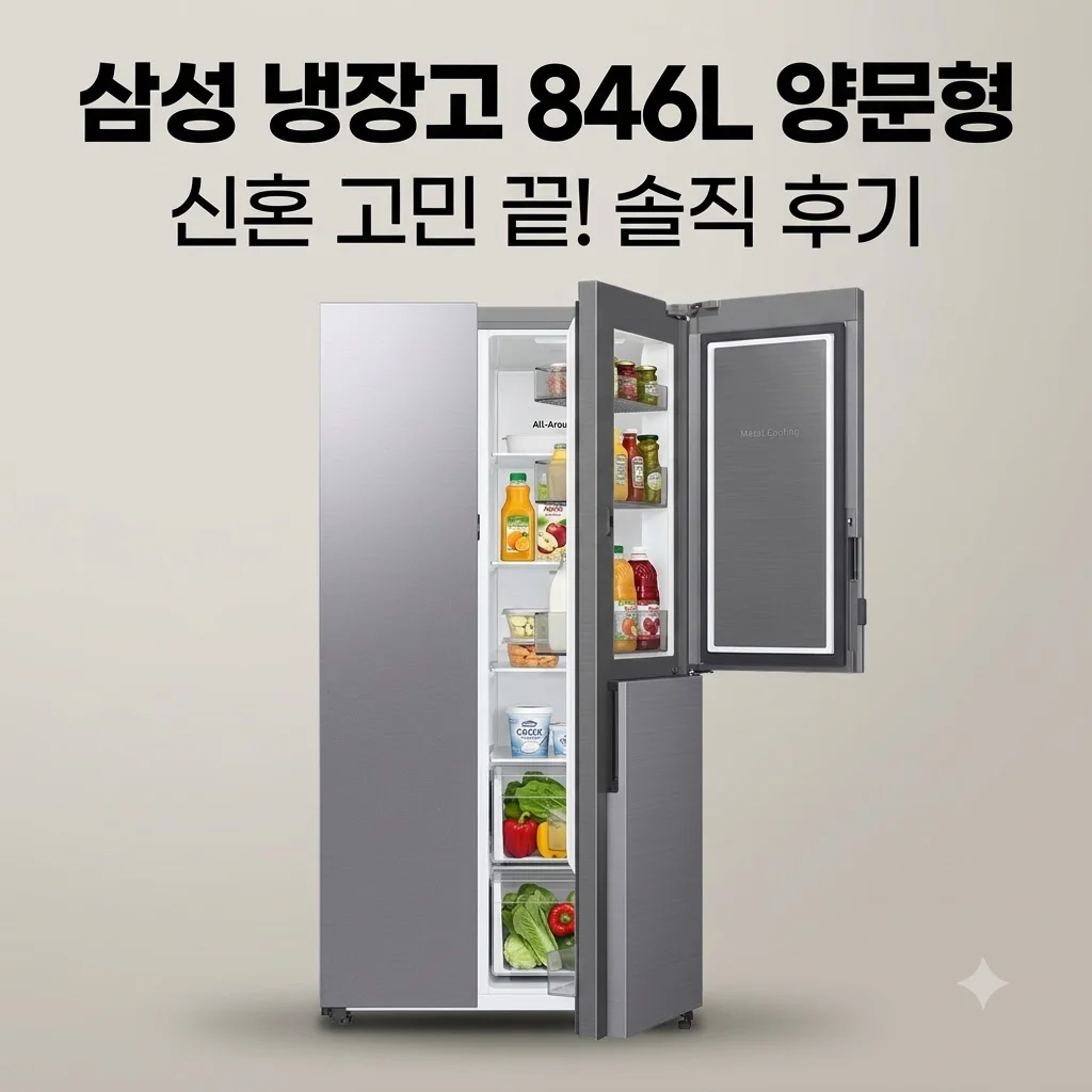 삼성 냉장고 846L 양문형 젠틀실버, 신혼 가전 고민 끝? 솔직한 실사용 후기