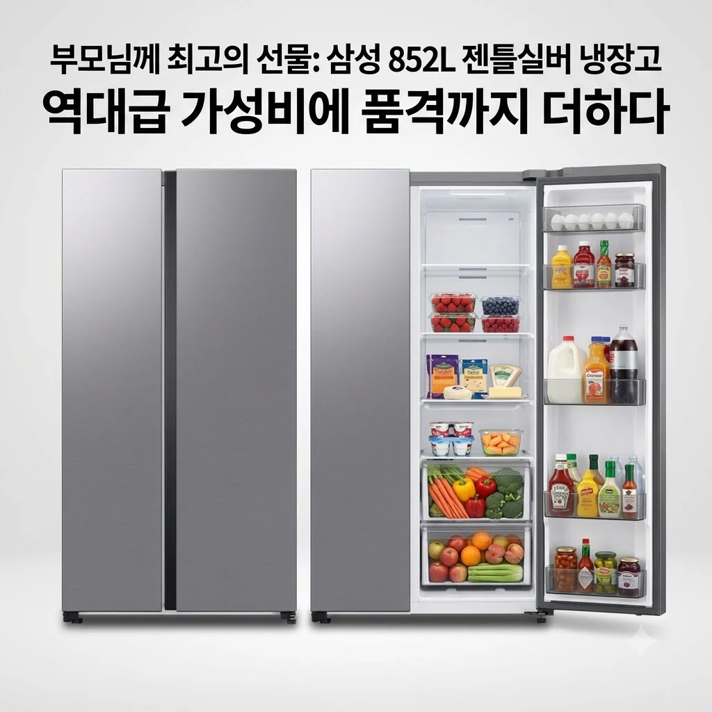 삼성 냉장고 RS84DG5002M9 852L 젠틀실버, 역대급 가성비에 부모님 선물로 딱!