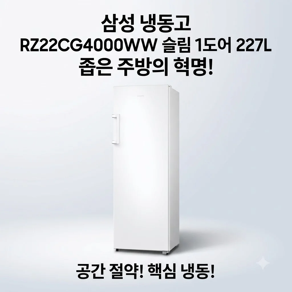 삼성 냉동고 RZ22CG4000WW 슬림 1도어 227L 좁은 주방의 혁명!