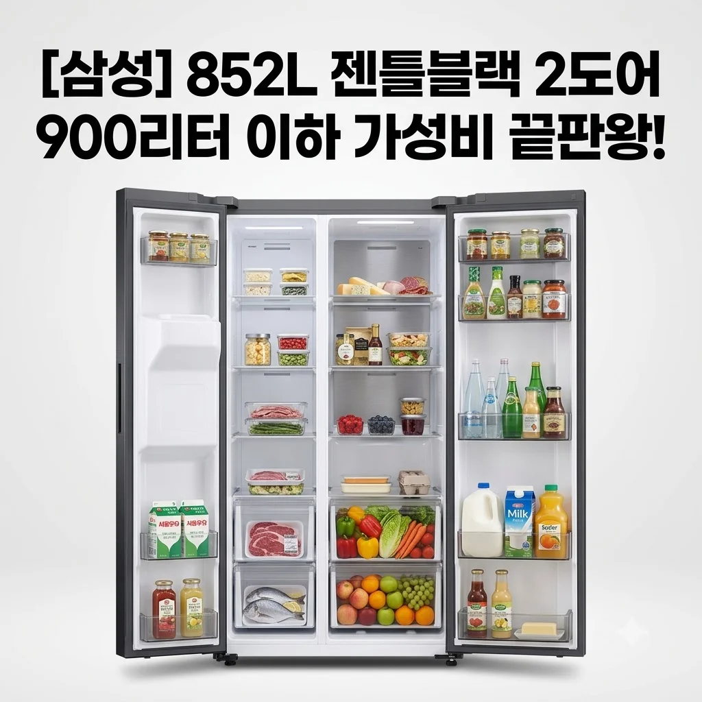 삼성 냉장고 852L 2도어 젠틀블랙, 900리터 이하 가성비 끝판왕 신혼 가전