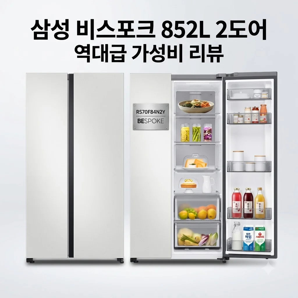 삼성 비스포크 냉장고 RS70F84N2Y 852L 역대급 가성비 2도어 리뷰
