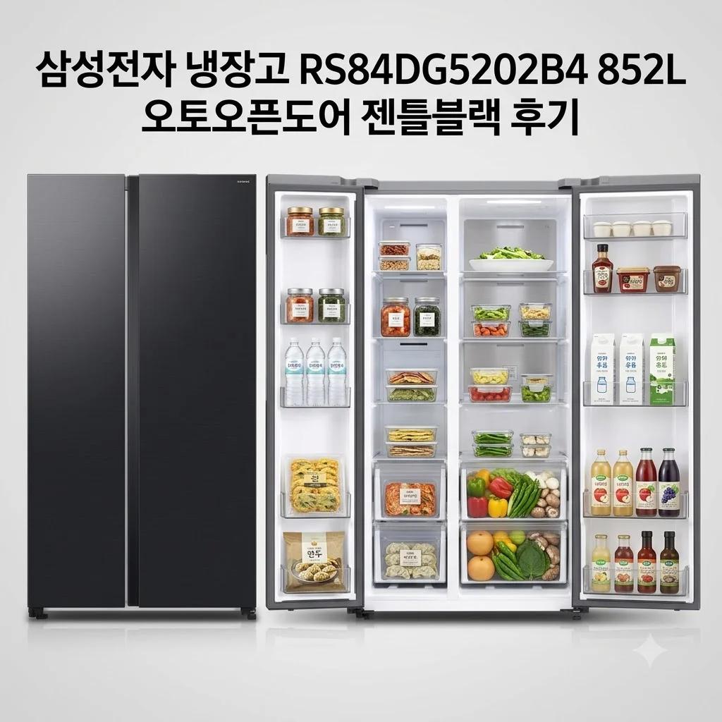 삼성전자 냉장고 RS84DG5202B4 852L 오토오픈도어 젠틀블랙 후기