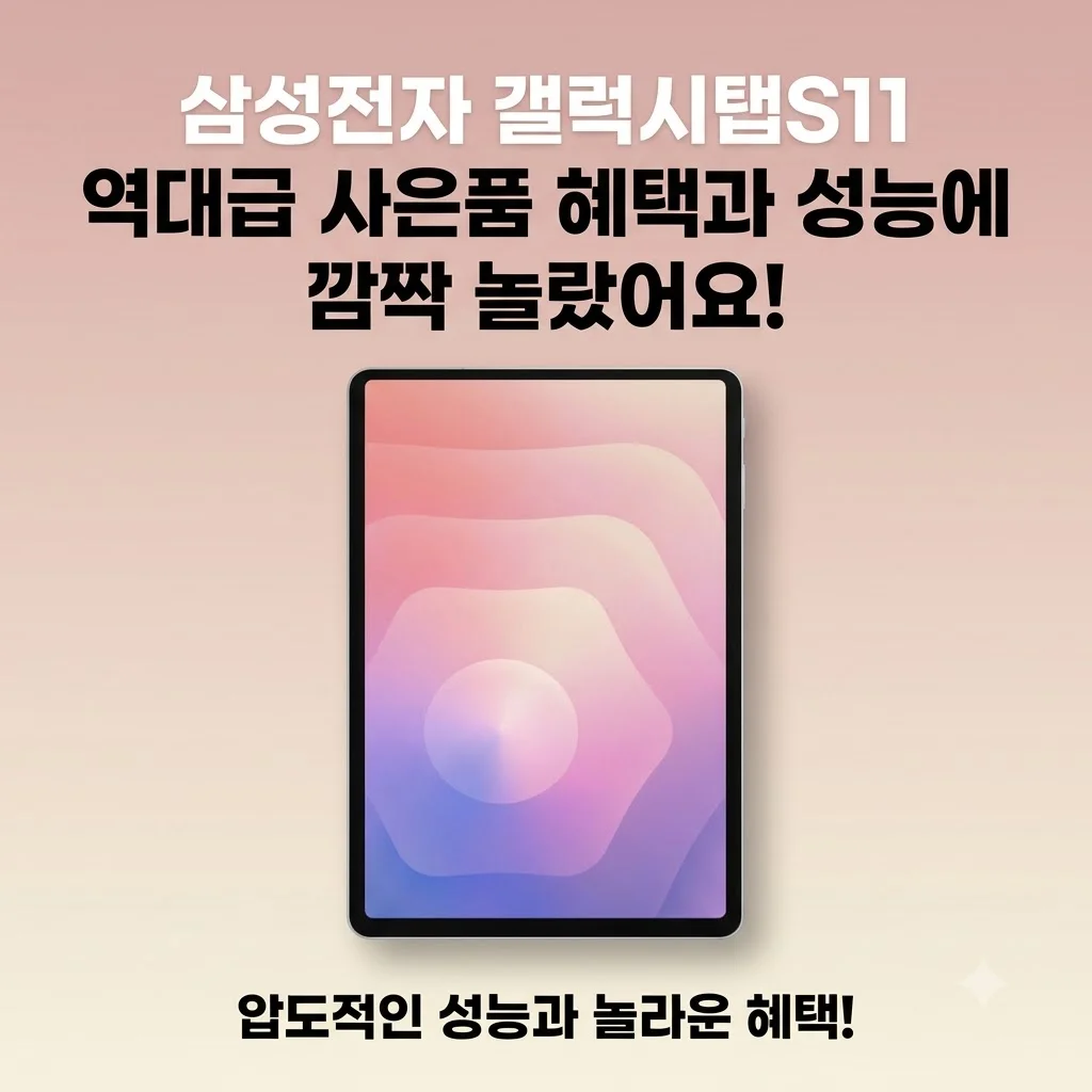 삼성전자 갤럭시탭S11 역대급 사은품 혜택과 성능에 깜짝 놀랐어요