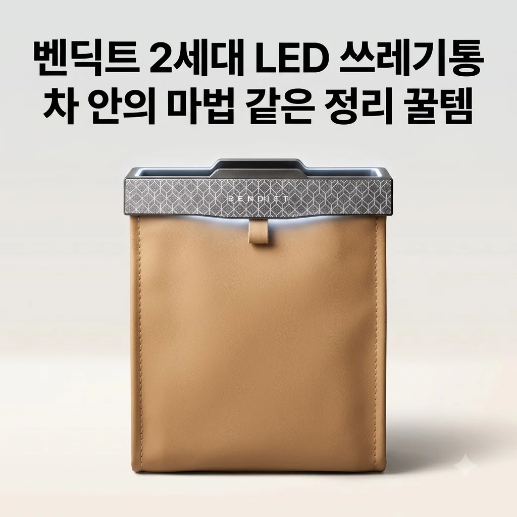 벤딕트 2세대 차량용 LED 쓰레기통, 차 안이 180도 바뀌는 마법 같은 정리 꿀템