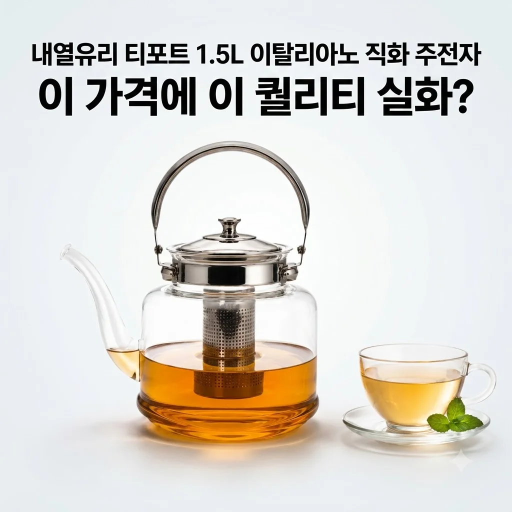 내열유리 티포트 1.5L 이탈리아노 직화 주전자, 이 가격에 이 퀄리티 실화?