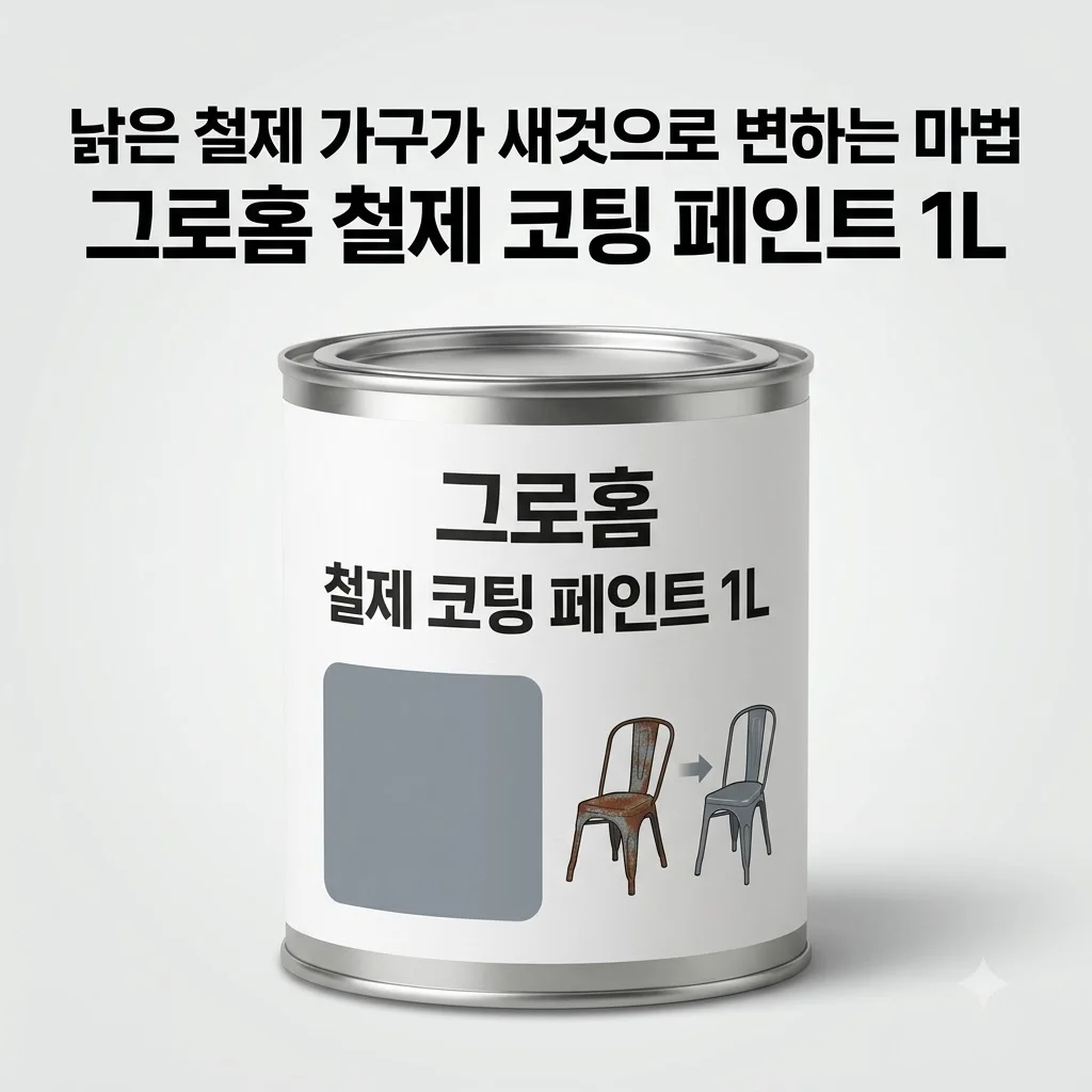그로홈 철제 코팅 페인트 1L 낡은 철제 가구가 새것으로 변하는 마법