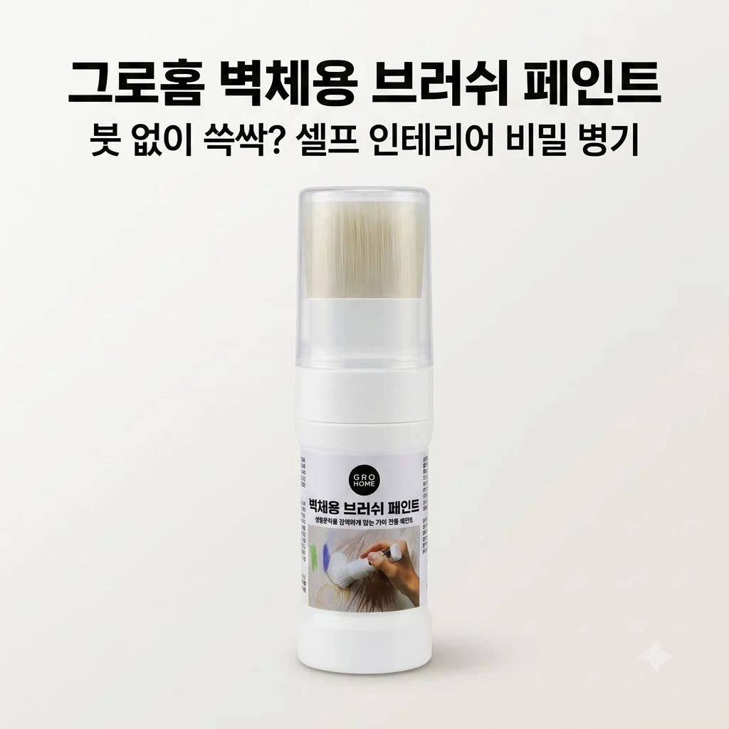 그로홈 벽체용 브러쉬 페인트, 붓 없이 쓱싹? 셀프 인테리어 비밀 병기