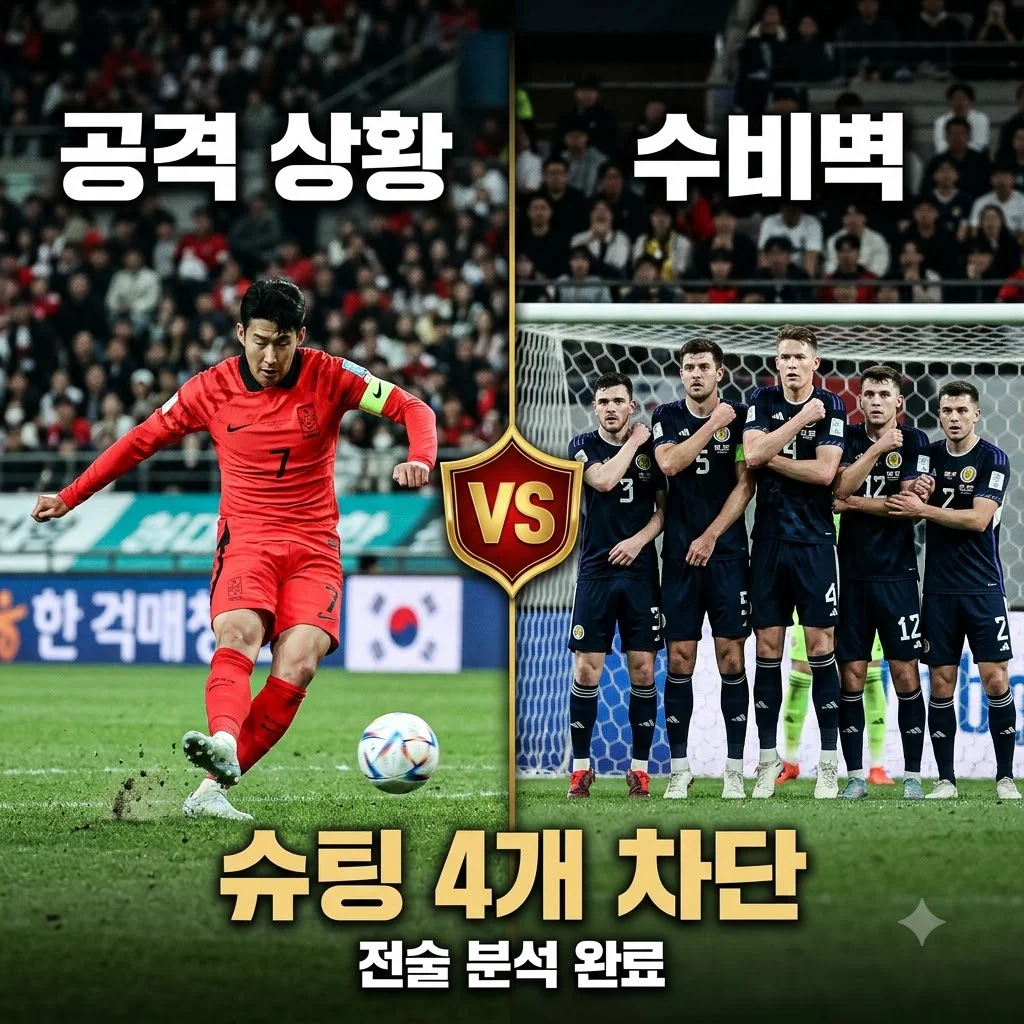 손흥민 슈팅 4개 모두 차단된 이유, 상대팀의 치밀한 수비 전술 완벽 분석