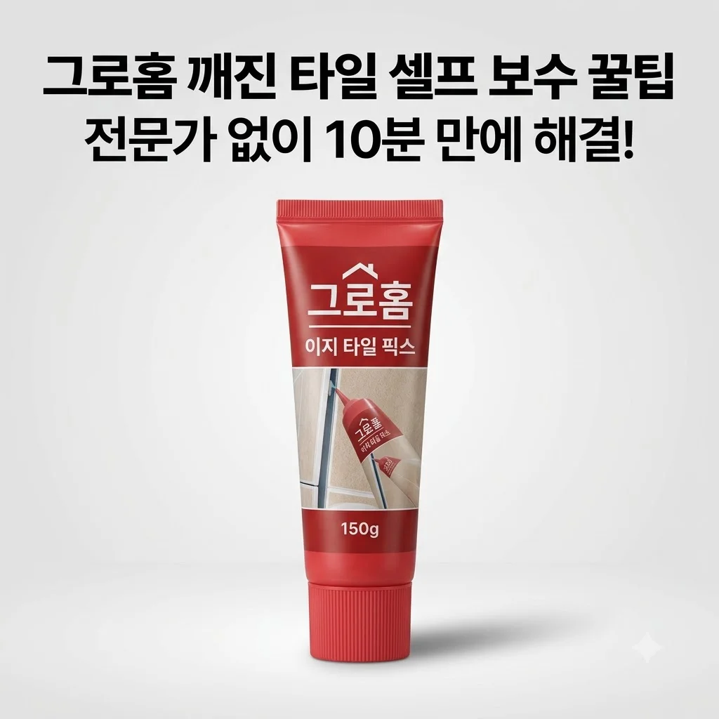 그로홈 이지 타일 픽스 깨진 타일 셀프 보수 꿀팁, 전문가 없이 10분 만에 해결!
