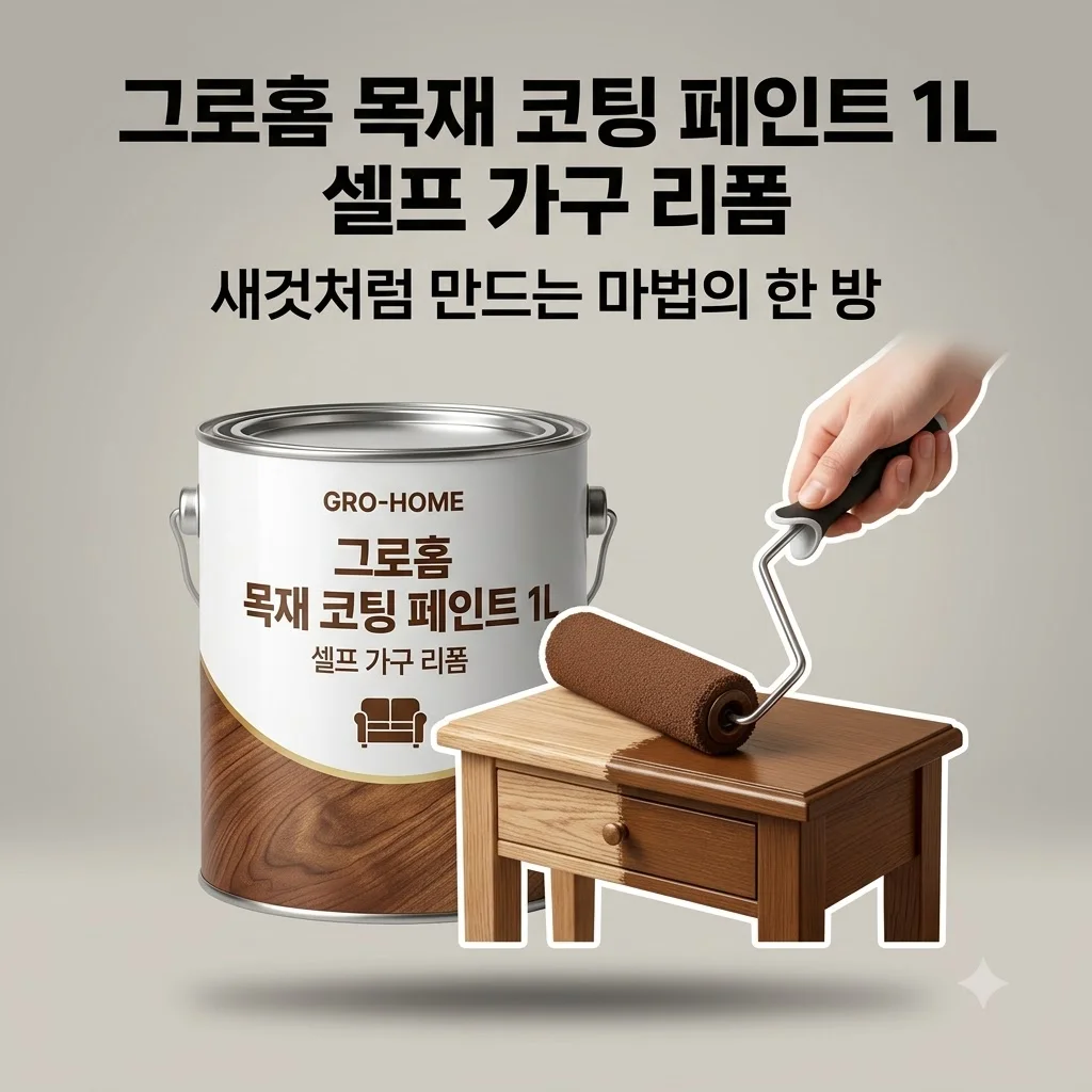 그로홈 목재 코팅 페인트 1L 셀프 가구 리폼, 새것처럼 만드는 마법의 한 방