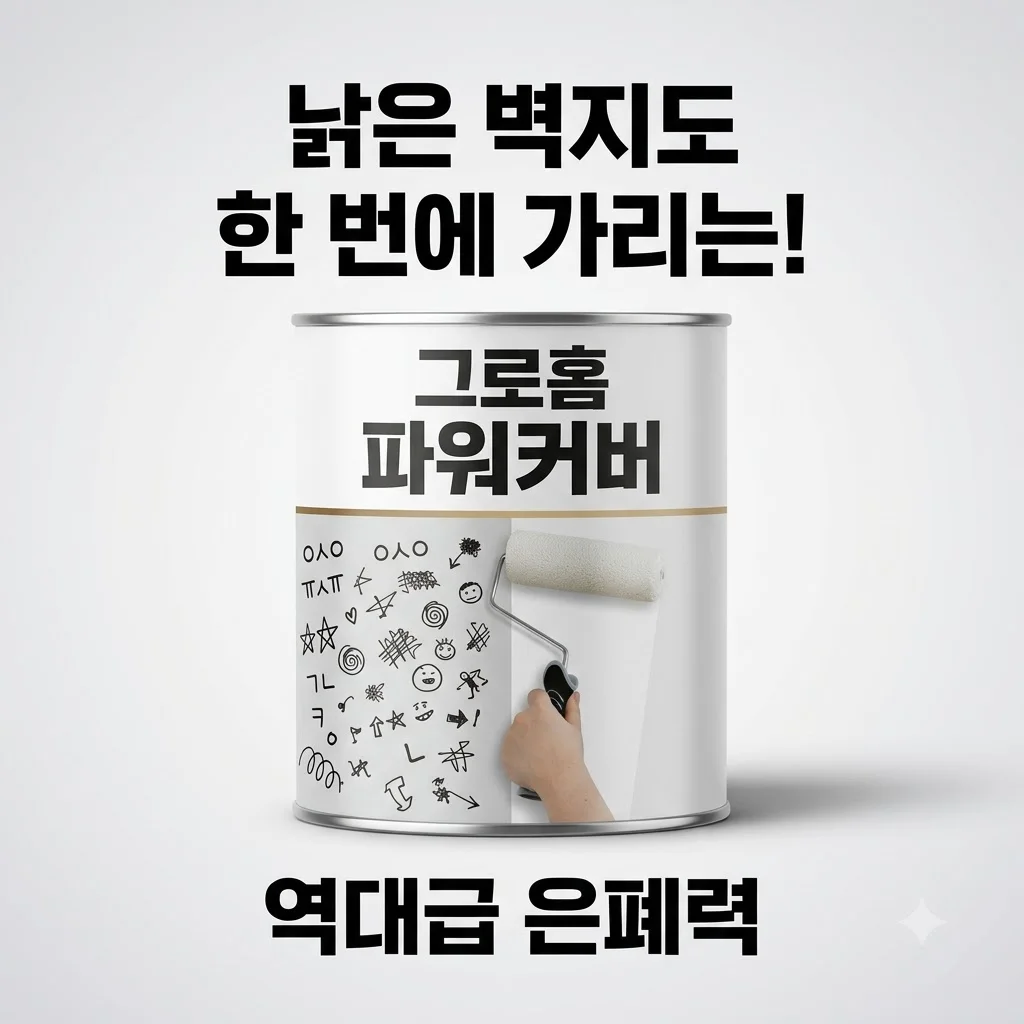그로홈 파워커버 페인트 1L 낡은 벽지도 한 번에 가리는 역대급 은폐력 비결