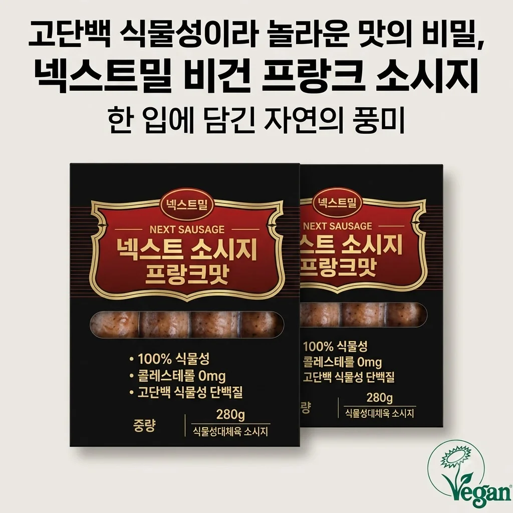 넥스트밀 비건 프랑크 소시지 고단백 식물성이라 놀라운 맛의 비밀