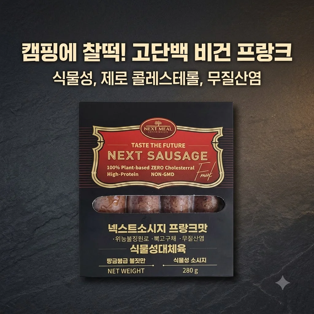 넥스트밀 비건 프랑크 소시지 고단백 식물성 캠핑 간식으로 대박인 이유