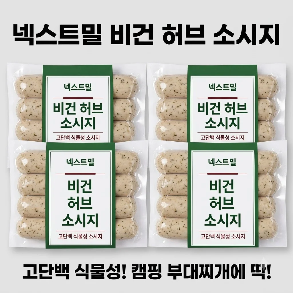 넥스트밀 비건 허브 소시지 고단백 식물성이라 더 건강한 캠핑 부대찌개 꿀팁