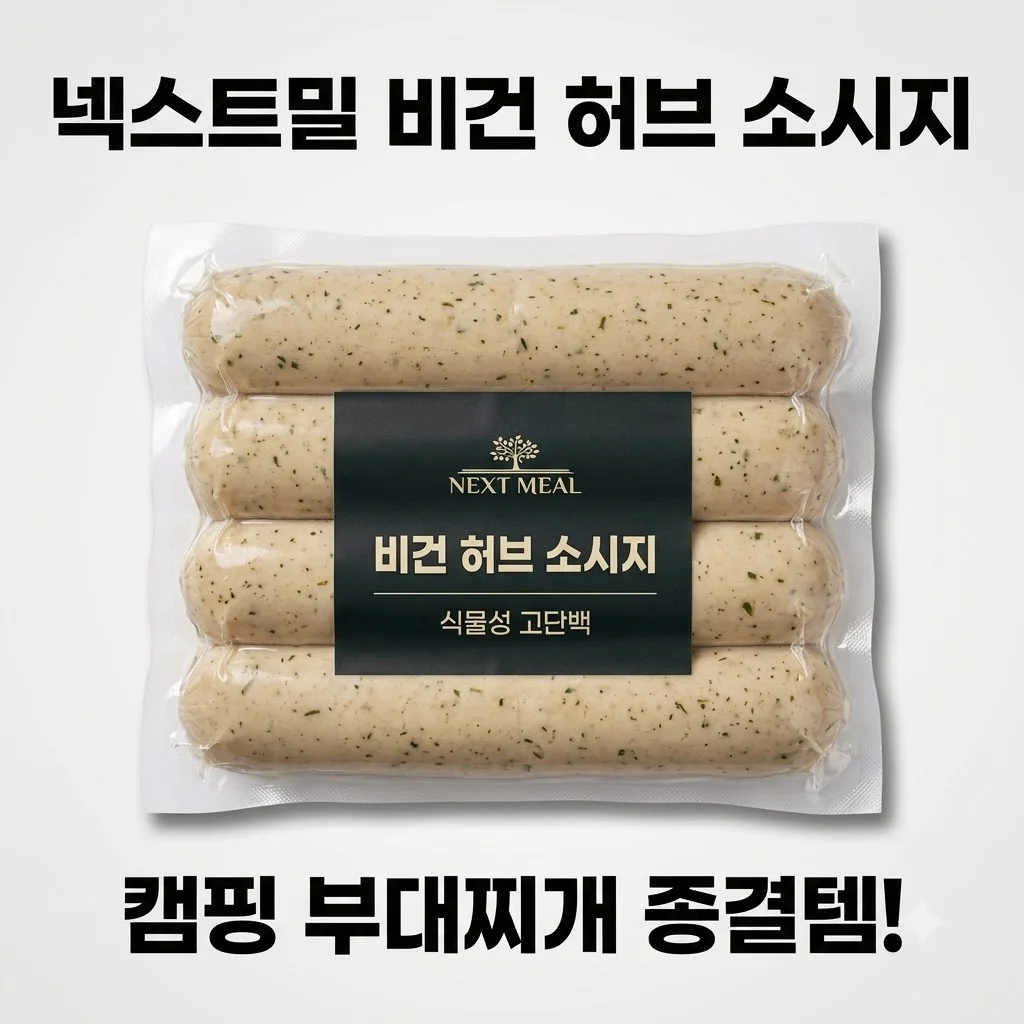 넥스트밀 비건 허브 소시지 고단백 식물성으로 캠핑 부대찌개 종결템