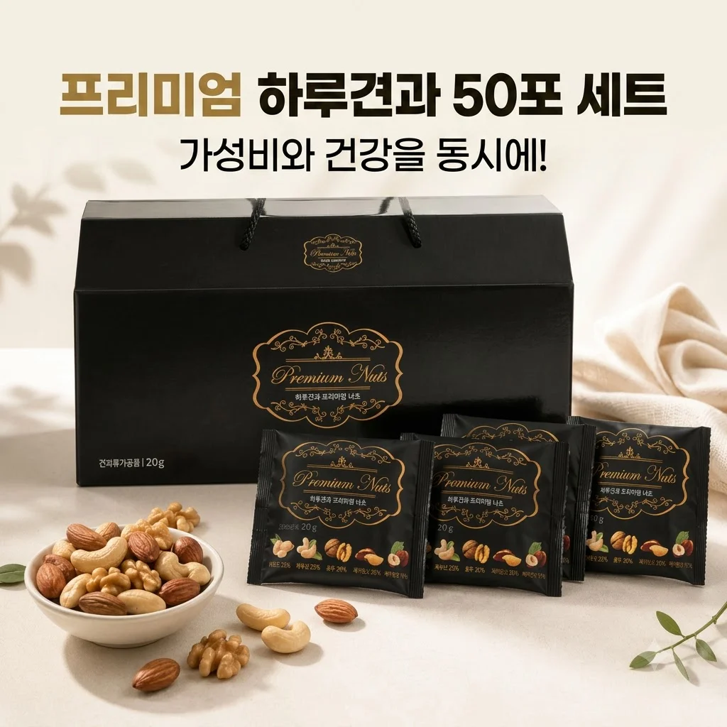 프리미엄하루견과 50포 선물세트 5종 혼합, 가성비와 건강을 동시에 잡는 비결