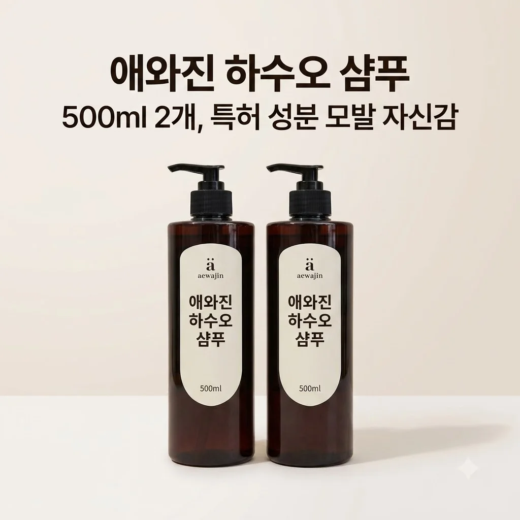 애와진 하수오 샴푸 500ml 2개 특허 성분으로 되찾는 모발 자신감