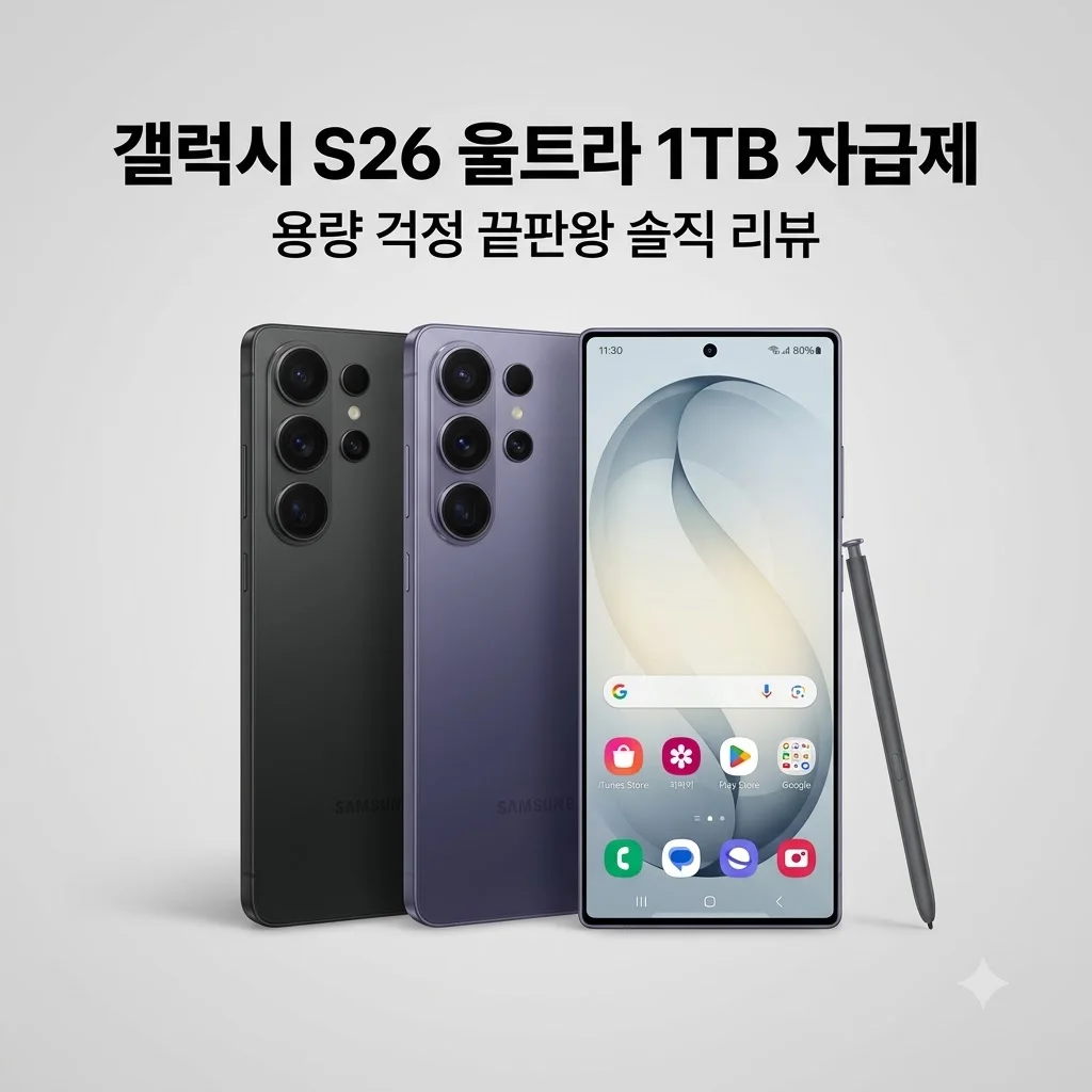 갤럭시 S26 울트라 1TB 자급제 SM-S948N, 용량 걱정 끝판왕 솔직 리뷰