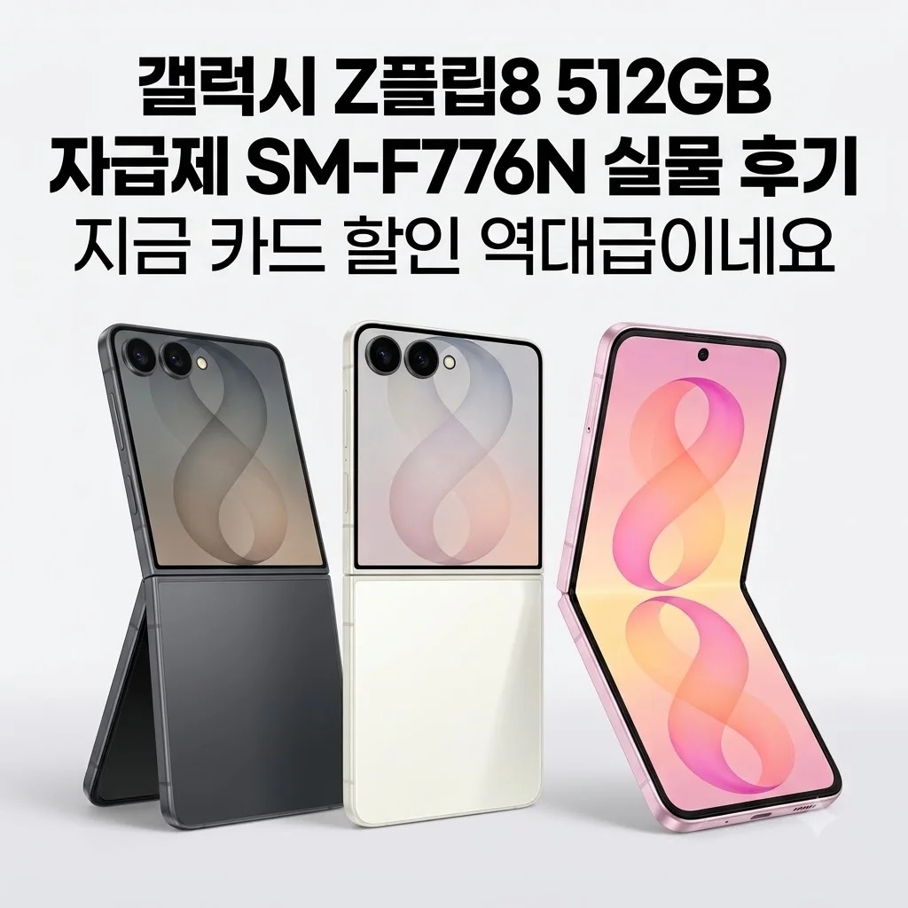 갤럭시 Z플립8 512GB 자급제 SM-F776N 실물 후기, 지금 카드 할인 역대급이네요