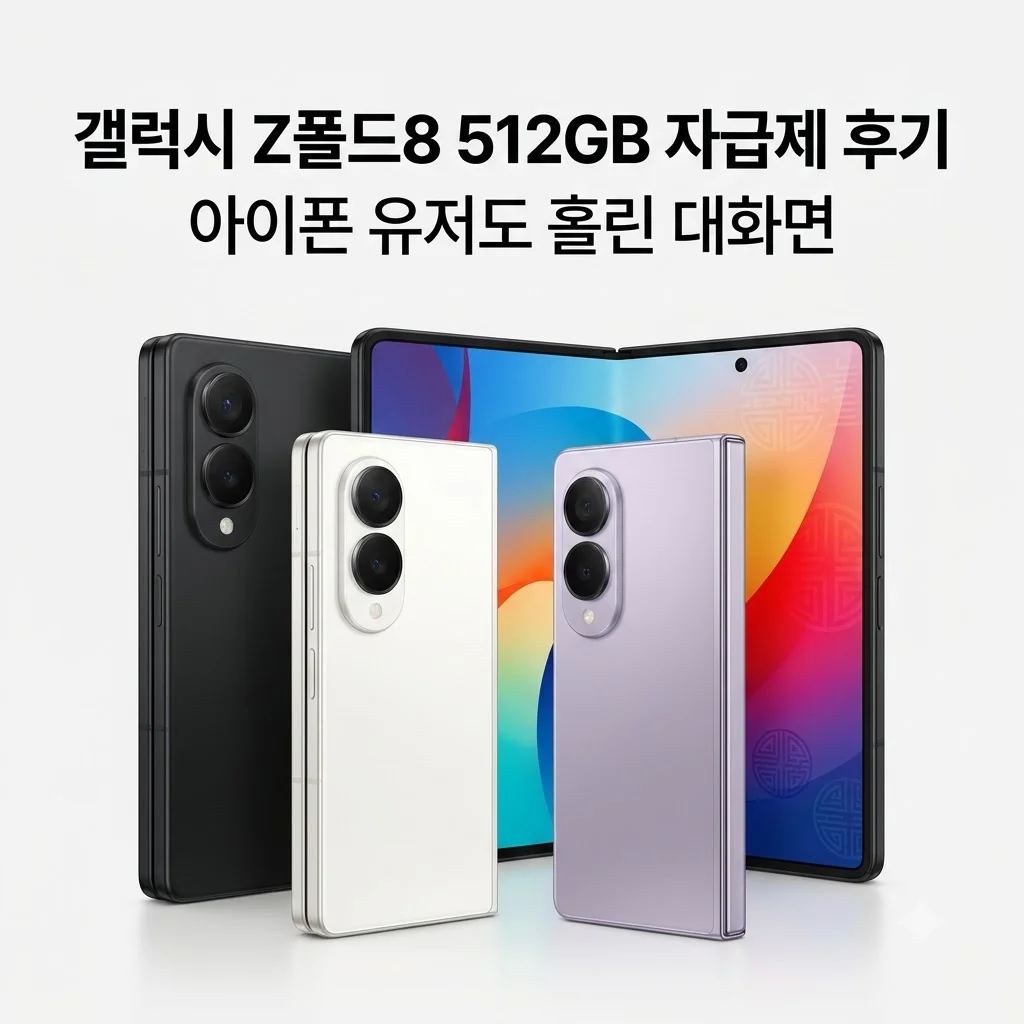 갤럭시 Z폴드8 512GB 자급제 후기, 아이폰 10년 유저도 홀린 역대급 대화면의 비밀