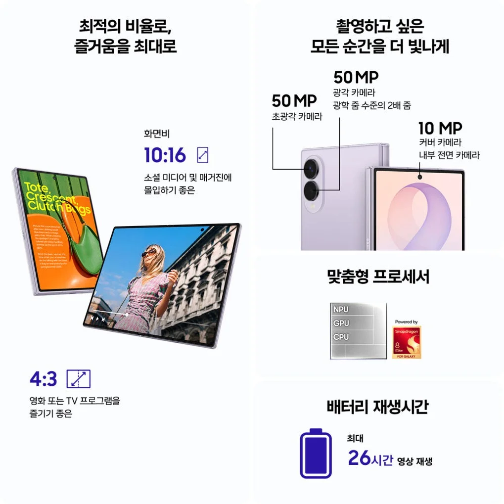 삼성 공식 갤럭시 Z폴드8 1TB 자급제 SM-F971N 상세 이미지 4