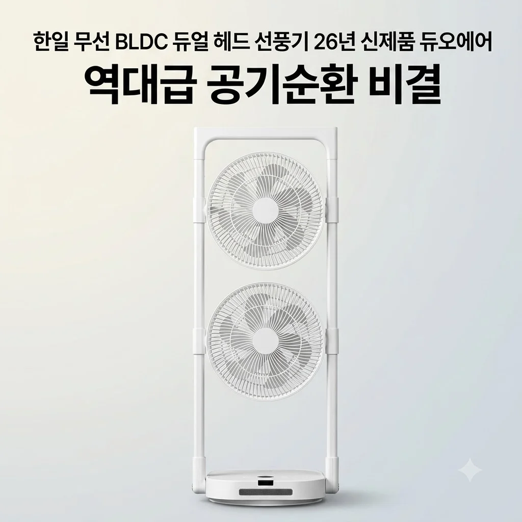 한일 무선 BLDC 듀얼 헤드 선풍기 26년 신제품 듀오에어, 역대급 공기순환 비결