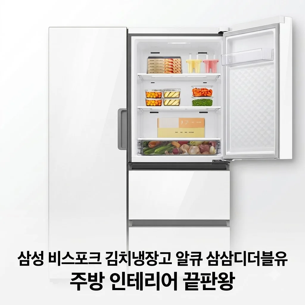 삼성 비스포크 김치냉장고 RQ33DG71J2EW 3도어 328L 화이트, 주방 인테리어의 끝판왕