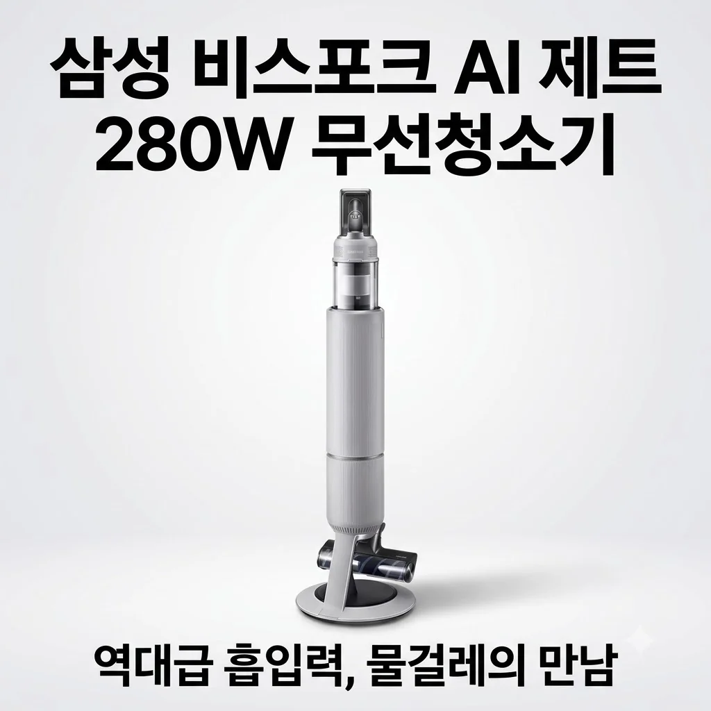삼성 비스포크 AI 제트 280W 무선청소기, 역대급 흡입력과 물걸레의 만남