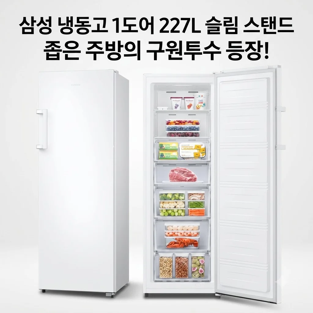 삼성 냉동고 1도어 227L 슬림 스탠드, 좁은 주방의 구원투수 등장!