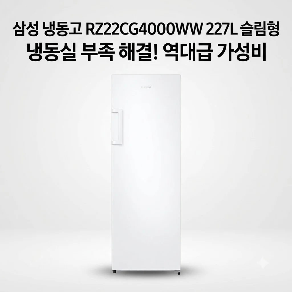 삼성 냉동고 RZ22CG4000WW 227L 슬림형, 냉동실 부족 해결하는 역대급 가성비