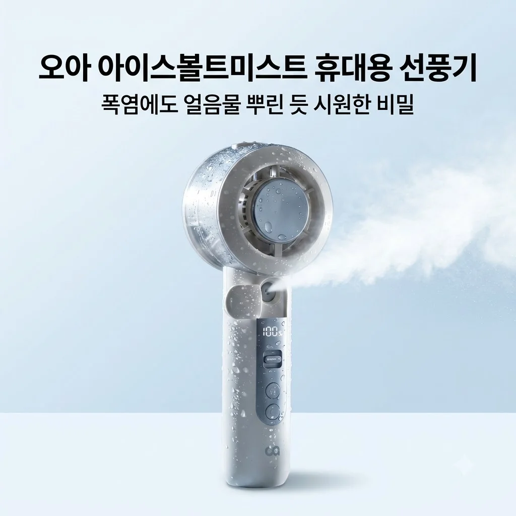 오아 아이스볼트미스트 휴대용 선풍기, 폭염에도 얼음물 뿌린 듯 시원한 비밀