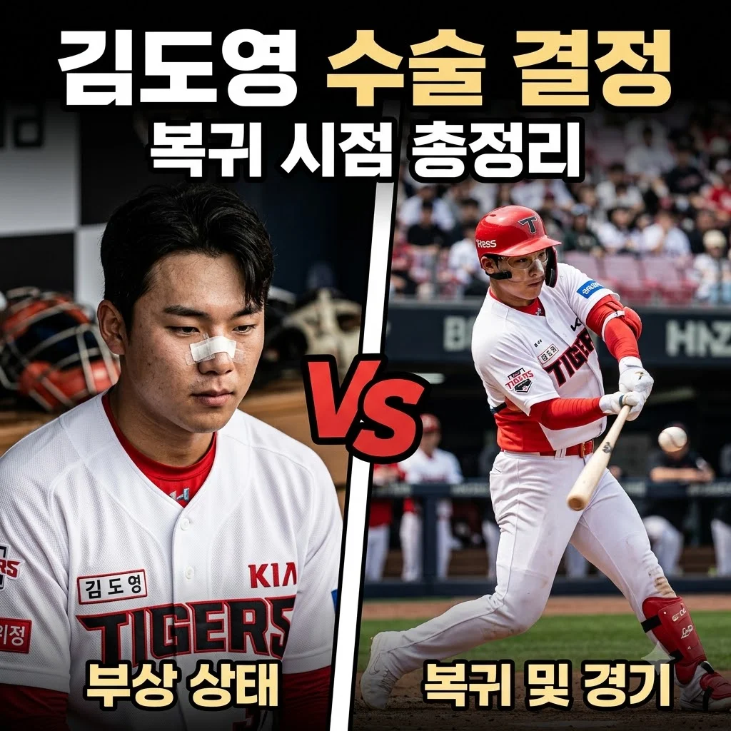 김도영 코뼈 골절 수술 결정 임박, KIA 복귀 시점과 아시안게임 운명은?