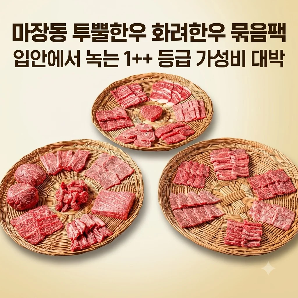 마장동 투뿔한우 화려한우 묶음팩, 입안에서 녹는 1++ 등급 가성비 대박