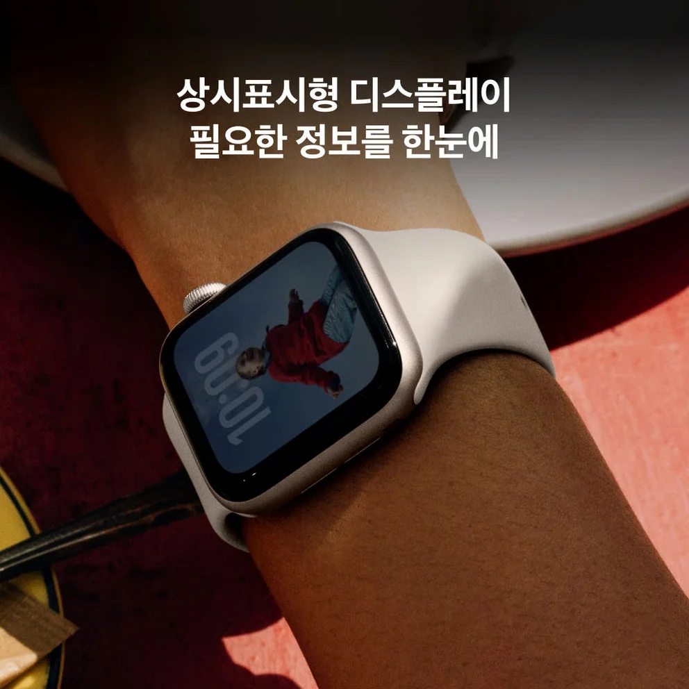 애플워치 SE 3 GPS 스타라이트, 40mm, 스타라이트 스포츠밴드 (M/L) 상세 이미지 4