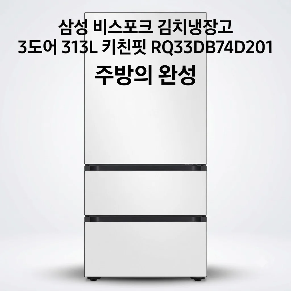 삼성 비스포크 김치냉장고 3도어 313L 키친핏 RQ33DB74D201 주방의 완성
