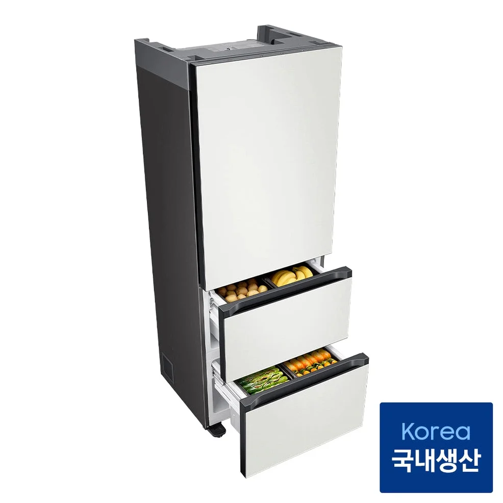 삼성 비스포크 김치냉장고 3도어 313L 키친핏 RQ33DB74D201 코타화이트 상세 이미지 2