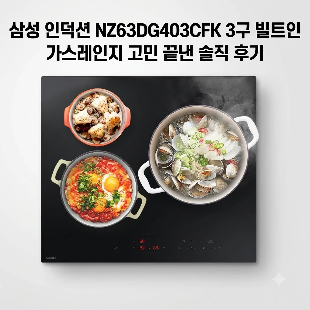 삼성 인덕션 NZ63DG403CFK 3구 빌트인, 가스레인지 고민 끝낸 솔직 후기