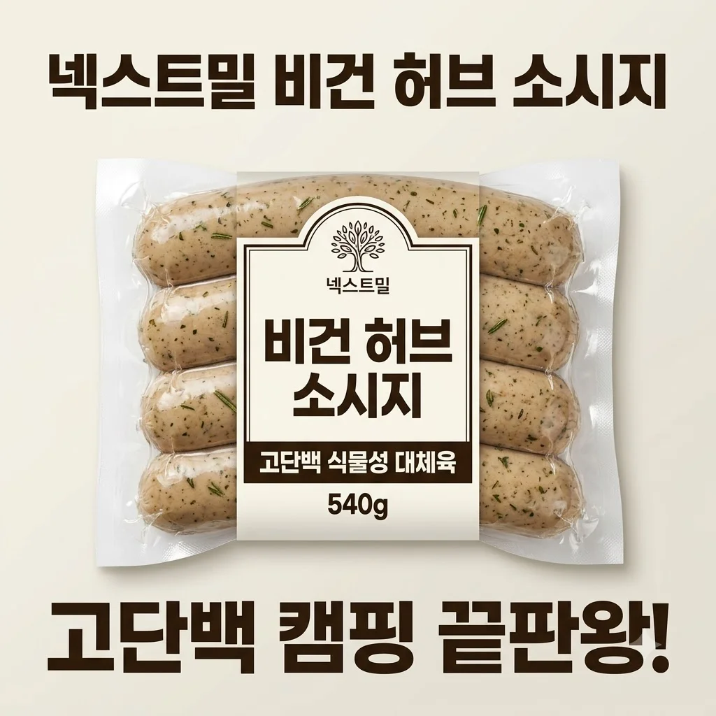 넥스트밀 비건 허브 소시지 고단백 식물성이라니? 캠핑 부대찌개 끝판왕!