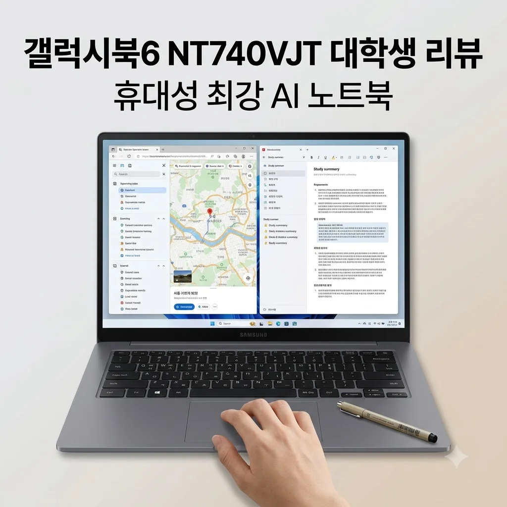 갤럭시북6 NT740VJT-A51A 휴대성 좋은 대학생 업무용 AI 노트북 리뷰