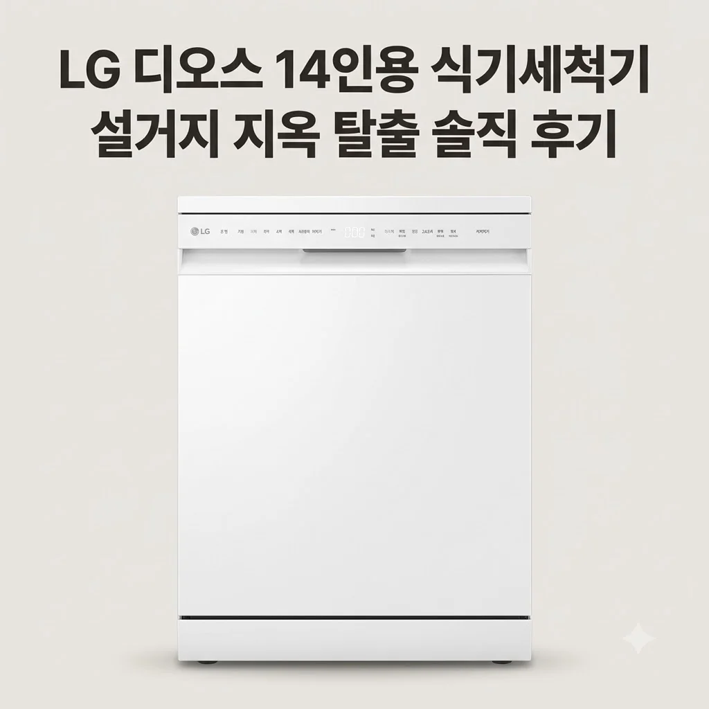 LG 디오스 식기세척기 DUE5BGL1E 14인용, 설거지 지옥 탈출한 솔직 후기