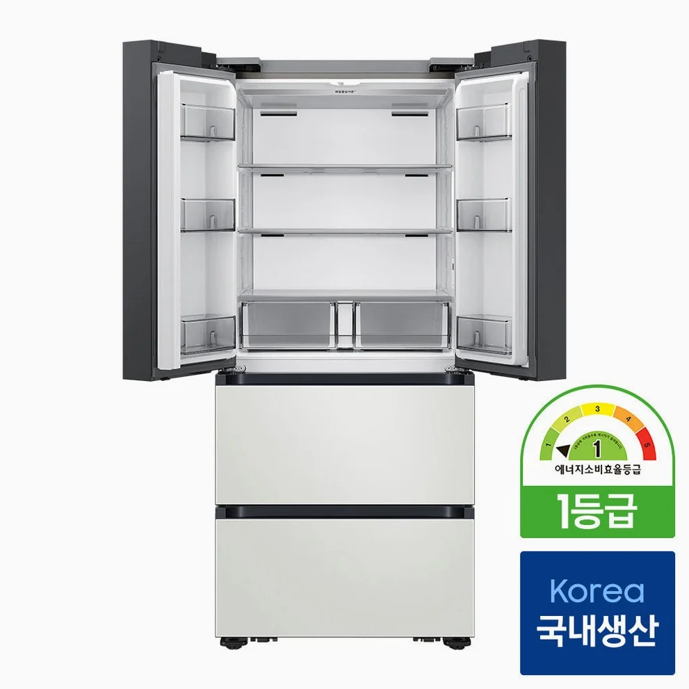 삼성 비스포크 AI 김치냉장고 4도어 490L 1등급 코타 화이트(RK70F49M1A) 상세 이미지 3
