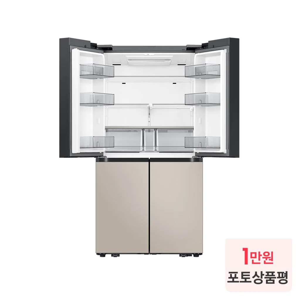 삼성 비스포크 AI 하이브리드 냉장고 900L 1등급 UV탈취 에센셜 화이트+에센셜 베이지(RM70F91R1ZG) 상세 이미지 2